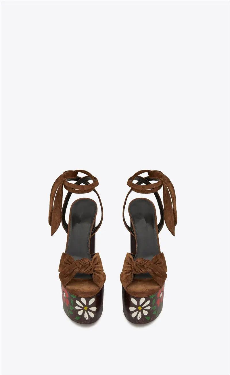 Butterfly-knot Platform Heels - The Next Door Neighbor 