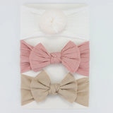 3Pcs Knit Baby Headband Bow Set