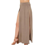 High Waisted Double Slit Maxi Skirt - The Next Door Neighbor 