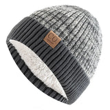 Two-Tone Winter Knitted Beanie - The Next Door Neighbor 