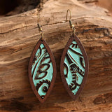 Geometrical Shape Wooden Dangle Earrings - The Next Door Neighbor 