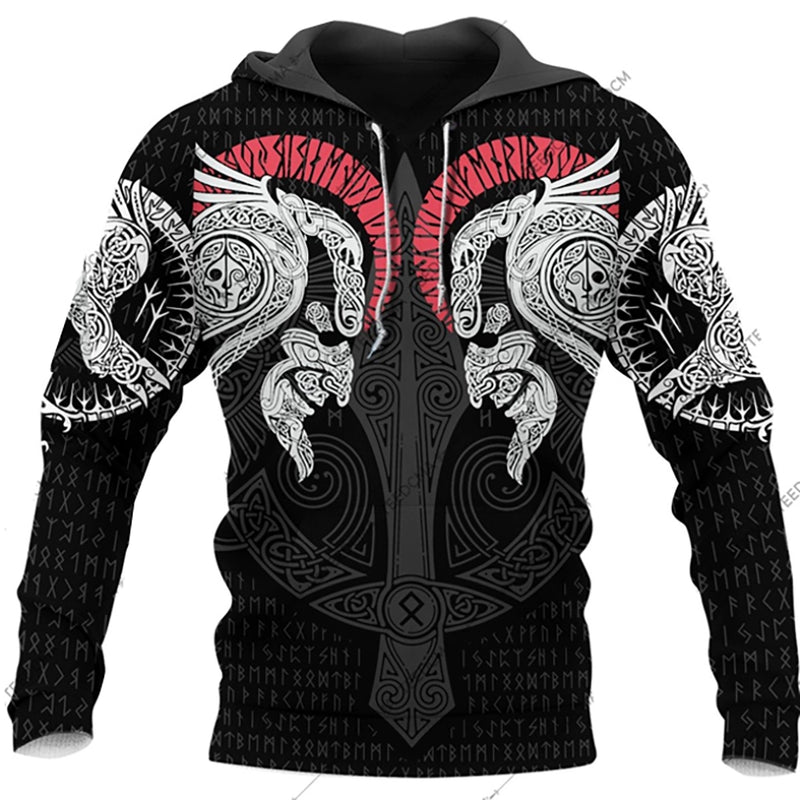 Men's Totem Print Long Sleeves Hoodie