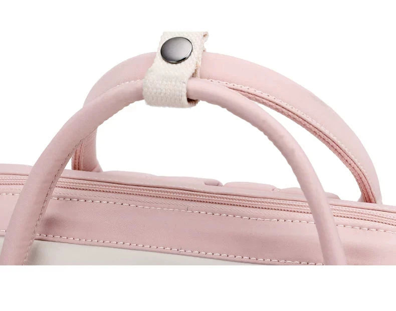 Pink and White Classic-Style Schoolbag Backpack