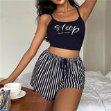 Sleeveless Tank Top Shorts Pajama Set