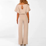 Straight Leg Jumpsuit With Belt Romper