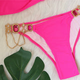 Jeweled Bandeau Bikini with Straps