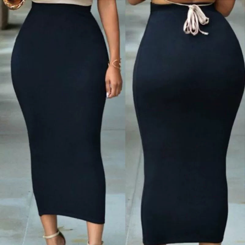 High Waist Stretch Long Pencil Skirt