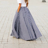 Elegant Graceful Plaid High Waist Skirt