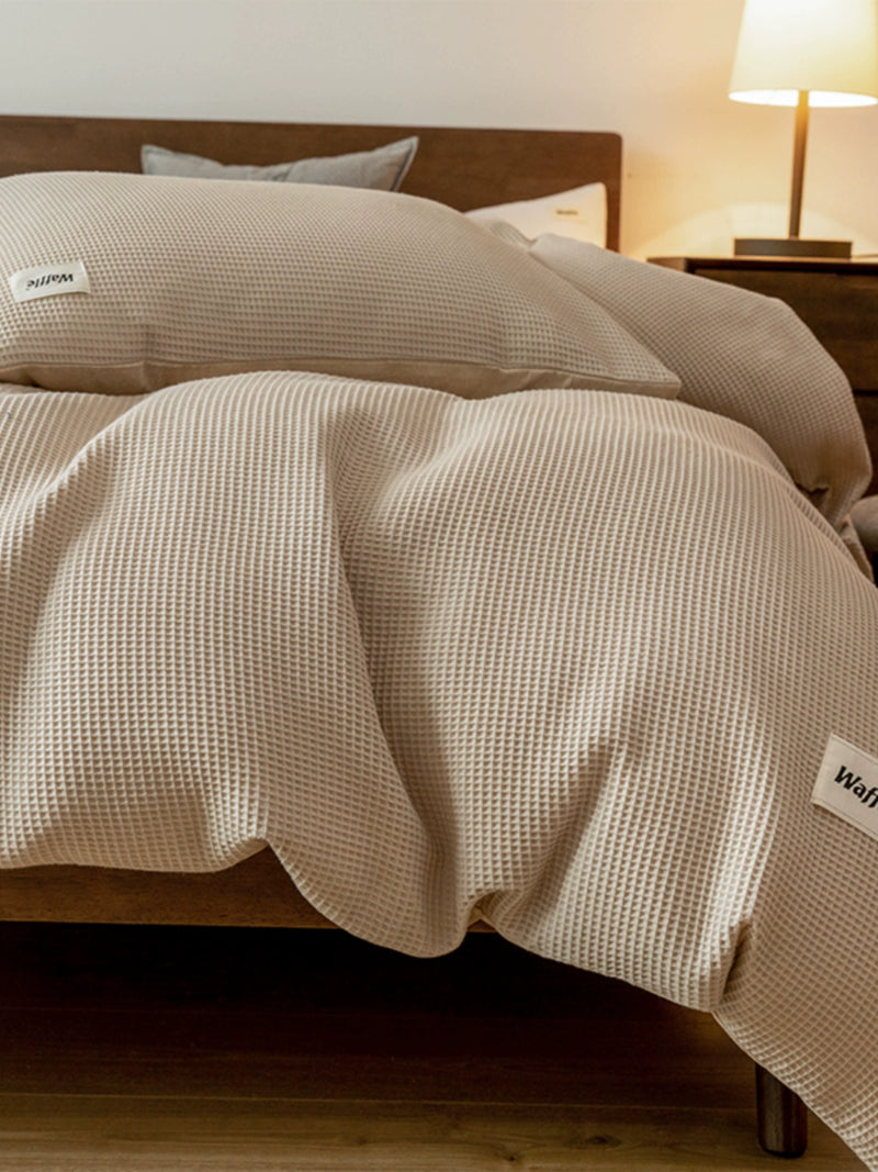 Fancy Waffle Cotton Japanese Four-Piece Bed Set