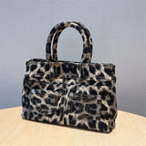 Platinum Leopard One Shoulder Underarm Satchel