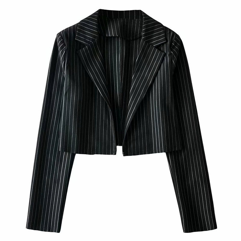 Classic Cut Lazy Vertical Pattern Short Suit Jacket