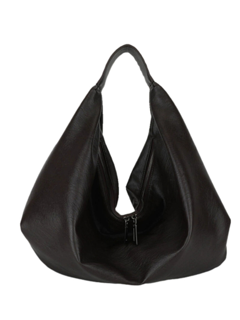 One Shoulder Minimalist Style Soft Leather Tote