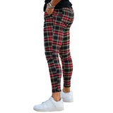 Slim Gingham Casual Ankle Banded Pants