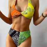 Patchwork Knotted Bikini