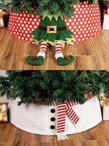 Santa Claus Feet Sequin Tree Base Collar Apron