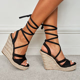 Women's Lace Up Wedge Sandals