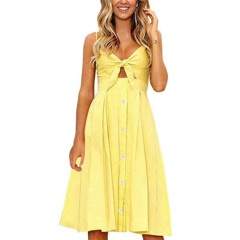 Fashion Halter Top Sling Dress 