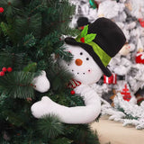 Peek-a-Boo Christmas Santa - Snowman Christmas Tree-Hugger Decoration