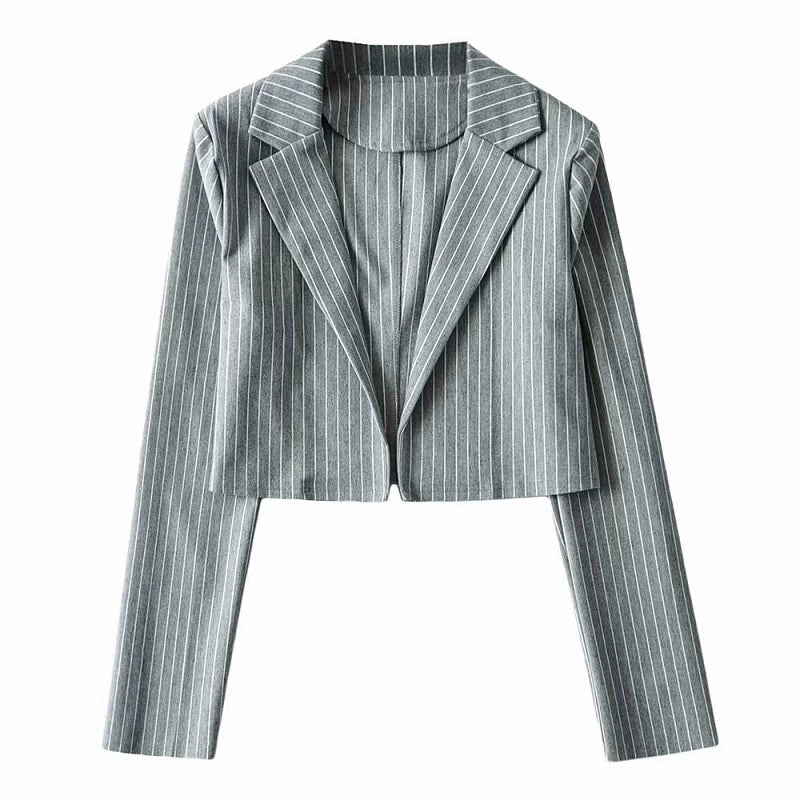 Classic Cut Lazy Vertical Pattern Short Suit Jacket