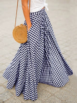 Elegant Graceful Plaid High Waist Skirt