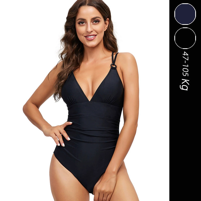 Slim Fit Fancy Vintage Stripe Swimsuit