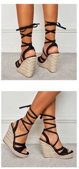 Women's Lace Up Wedge Sandals