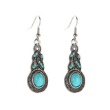 Retro Inlaid Turquoise Eardrops