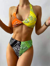 Patchwork Knotted Bikini