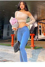 Peach Hip Slim High Waist Pencil Denim