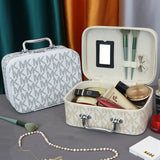 Portable Single Layer with Mirror Cosmetic Bag