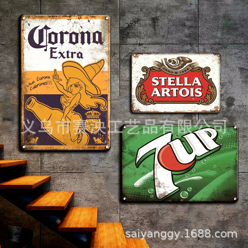 Drink Retro Iron Wall Decoration