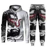 3D Venom White and Black Sweatpants  and Top