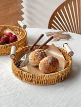 Afternoon Tea Dessert Cake Rattan Basket Fruit Plate