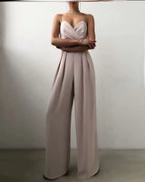 Slim-Waist Straight-Leg Jumpsuit