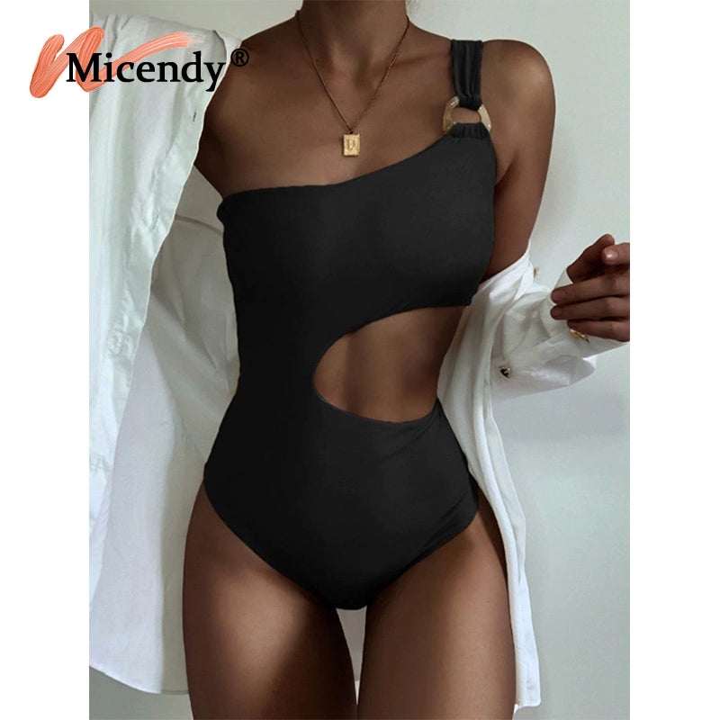 Black High Waist Monokini