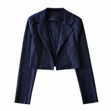 Classic Cut Lazy Vertical Pattern Short Suit Jacket