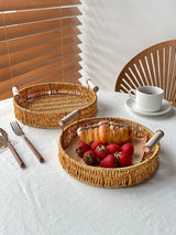 Afternoon Tea Dessert Cake Rattan Basket Fruit Plate