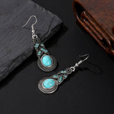 Retro Inlaid Turquoise Eardrops