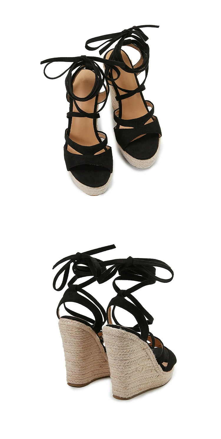 Women's Lace Up Wedge Sandals