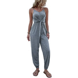 Gray Conjoined Sling Fashion Solid Color Jumpsuit