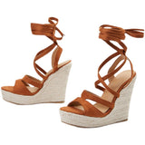 Women's Lace Up Wedge Sandals