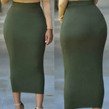 High Waist Stretch Long Pencil Skirt