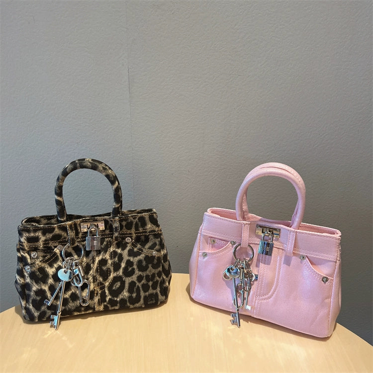 Platinum Leopard One Shoulder Underarm Satchel