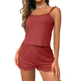 2 Pieces T-shirt Cami Top + Shorts Pajama Set 