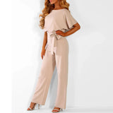 Straight Leg Jumpsuit With Belt Romper