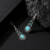 Retro Inlaid Turquoise Eardrops