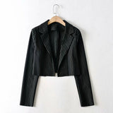 Classic Cut Lazy Vertical Pattern Short Suit Jacket