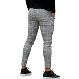 Slim Gingham Casual Ankle Banded Pants