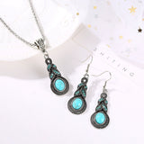 Retro Inlaid Turquoise Eardrops