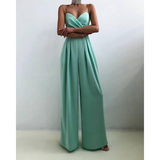 Tube Top Cinched Waist Wide Leg Jumpsuit